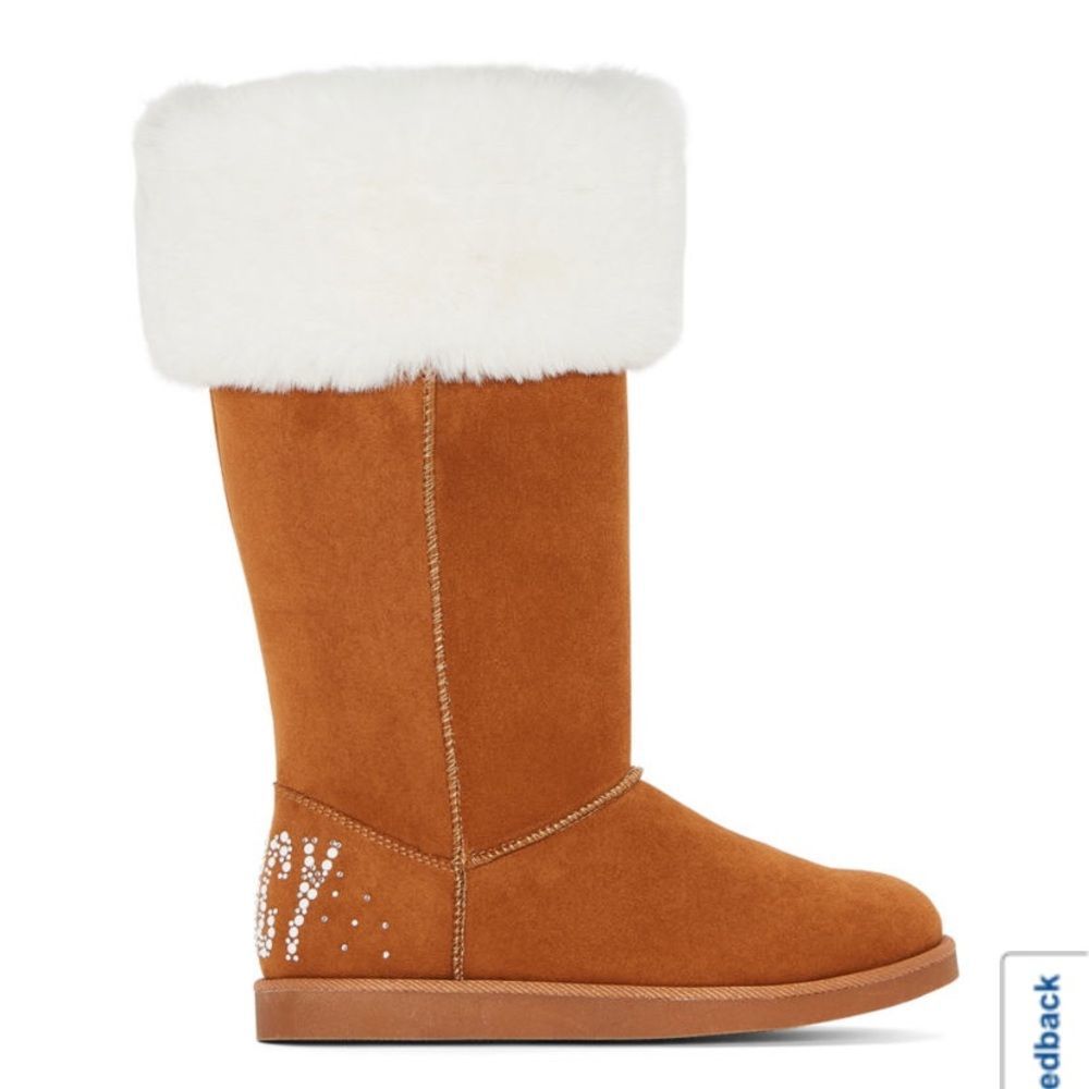 🤎 JUICY by Juicy Couture Brown Fur Boots 8.5 NEW in Box